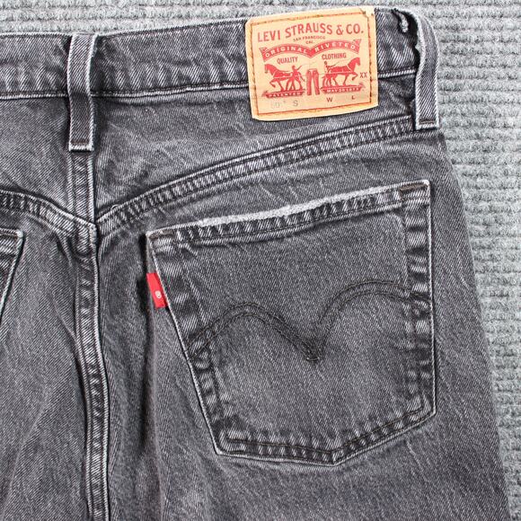 Levi’s 501 Skinny Womens 27x28 Black Faded Denim Button Fly Stretch - Picture 8 of 12